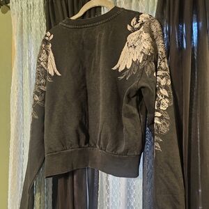 Affliction Black and White Winged Sweatshirt